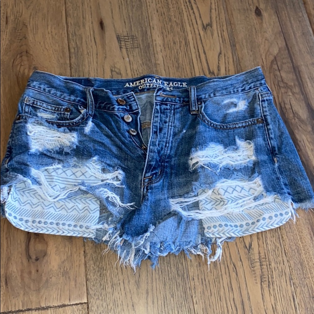 Dark Vintage Hi-Rise Festival AE Jean Shorts